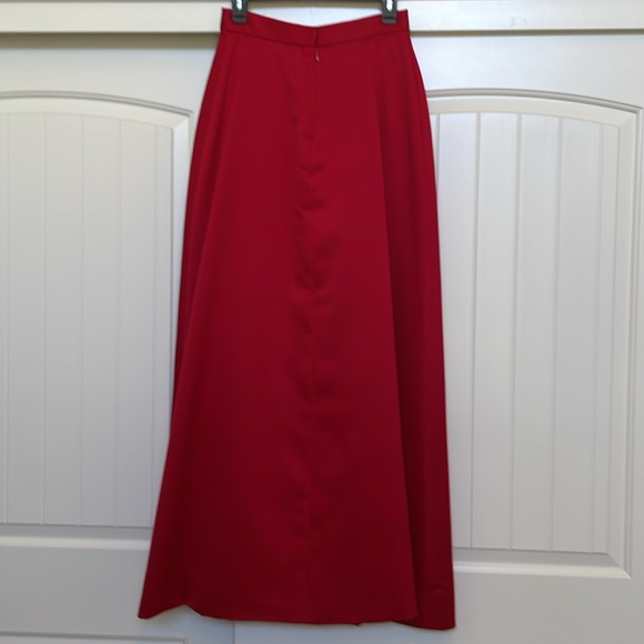 Vintage “Black Tie” Oleg Cassini 3 piece Red Satin Formal Suit - Size 6 - Picture 12 of 15